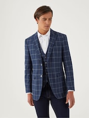 Skopes Blue Tailored Fit Jepson Check Jacket - Image 1 of 5
