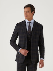 Skopes Black Tailored Fit Alton Check Suit: Jacket - Image 1 of 5