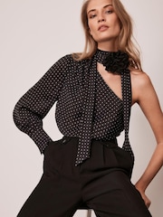 Mint Velvet Black Polka Dot Blouse - Image 2 of 4