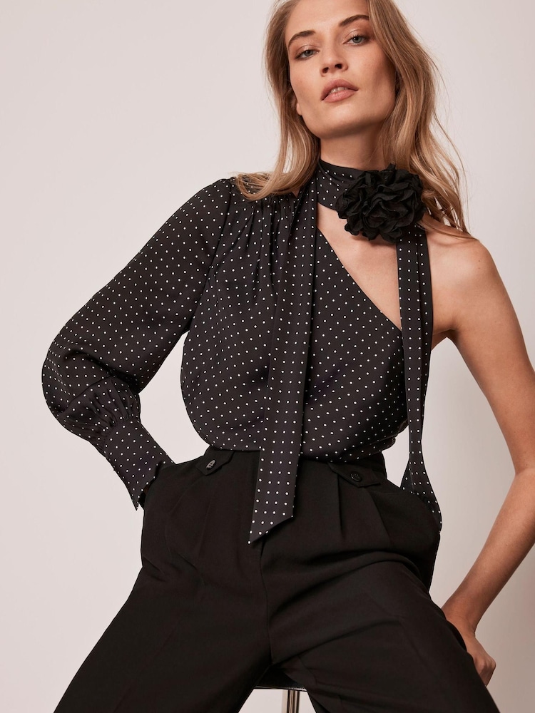 Mint Velvet Black Polka Dot Blouse - Image 2 of 4