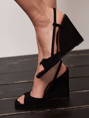 Mint Velvet Black Wedge Heels - Image 2 of 5