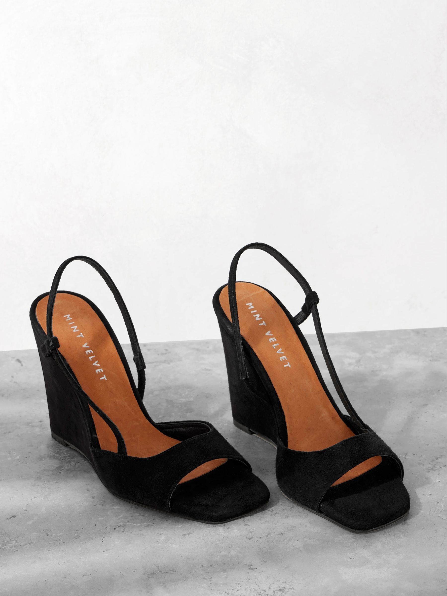 Buy Mint Velvet Black Wedge Heels from Next Luxembourg