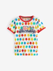 Little Bird by Jools Oliver Multi 100% Cotton Short Sleeve Raglan Super Birthday Celebration T-Shirt - Image 1 of 5