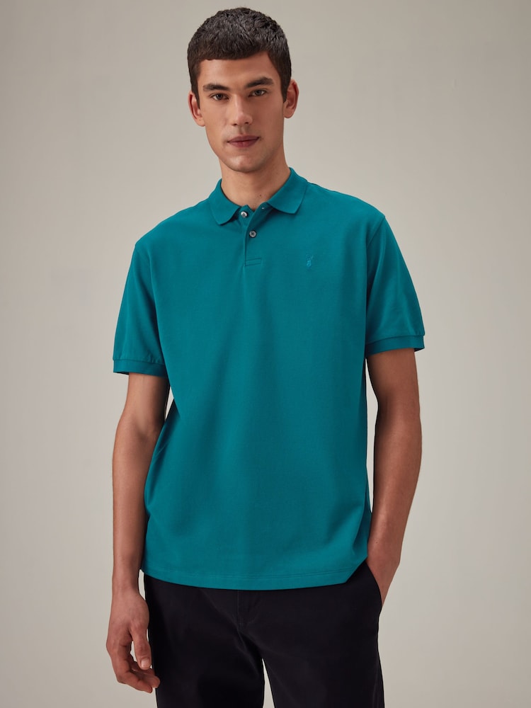 Verde azulado - Polo de manga corta de piqué - Imagen 1 de 8