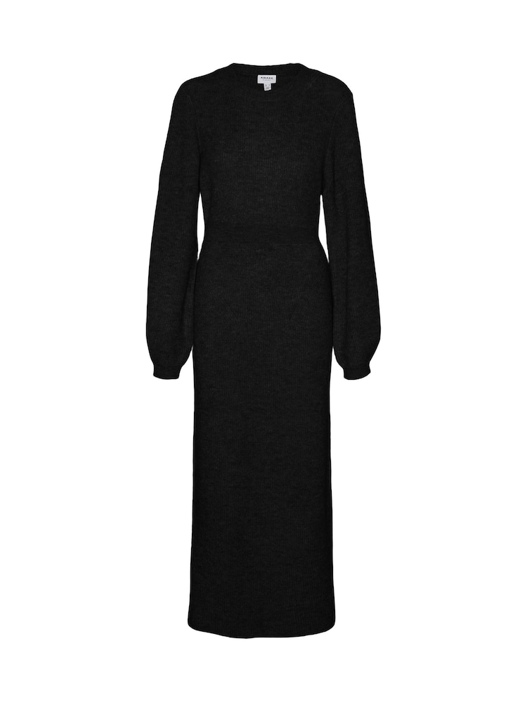VERO MODA Black Waisted Long Sleeve Midi Knitted Jumper Dress - Image 5 of 5 VERO MODA Black Waisted Long Sleeve Midi Knitted Jumper Dress - Image 5 of 5
