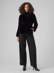 VERO MODA Black Faux Fur Coat - Image 2 of 7