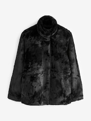 VERO MODA Black Faux Fur Coat - Image 6 of 7