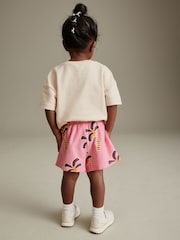 Pink Palm Tree 100% Cotton Short Sleeve T-Shirt and Shorts Set (3mths-7yrs) - Image 3 of 6