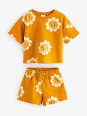Yellow Daisy 100% Cotton T-Shirt And Shorts Set (3mths-7yrs) - Image 1 of 7