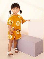 Yellow Daisy 100% Cotton T-Shirt And Shorts Set (3mths-7yrs) - Image 2 of 7