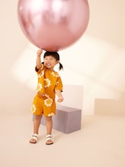 Yellow Daisy 100% Cotton T-Shirt And Shorts Set (3mths-7yrs) - Image 3 of 7