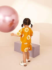 Yellow Daisy 100% Cotton T-Shirt And Shorts Set (3mths-7yrs) - Image 4 of 7
