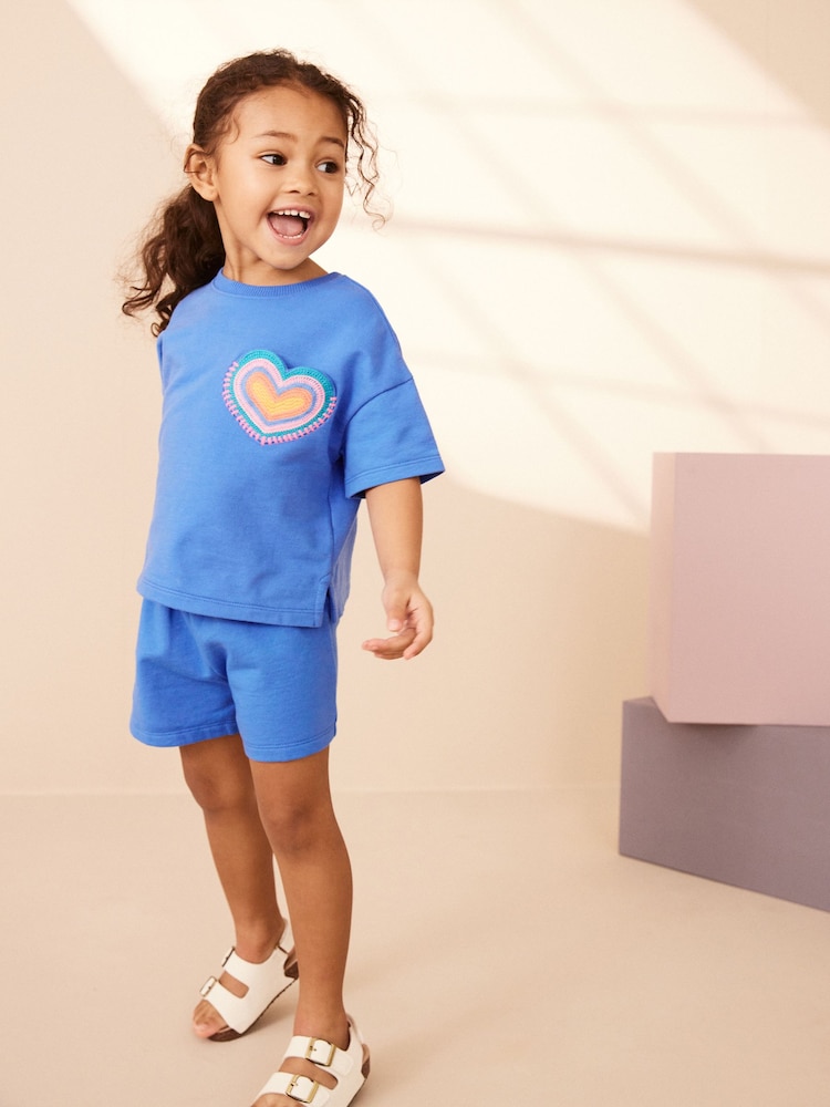 Blue Heart T-Shirt And Shorts Set (3mths-7yrs) - Image 1 of 9