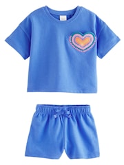 Blue Heart T-Shirt And Shorts Set (3mths-7yrs) - Image 7 of 9