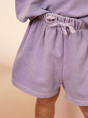 Purple Flower Short Sleeve T-Shirt and Shorts Set (3mths-7yrs) - Image 7 of 10