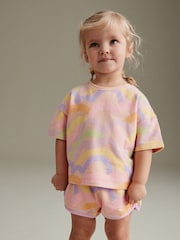 Orange Rainbow 100% Cotton Short Sleeve T-Shirt and Shorts Set (3mths-7yrs) - Image 1 of 7