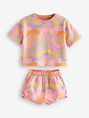 Orange Rainbow 100% Cotton Short Sleeve T-Shirt and Shorts Set (3mths-7yrs) - Image 5 of 7