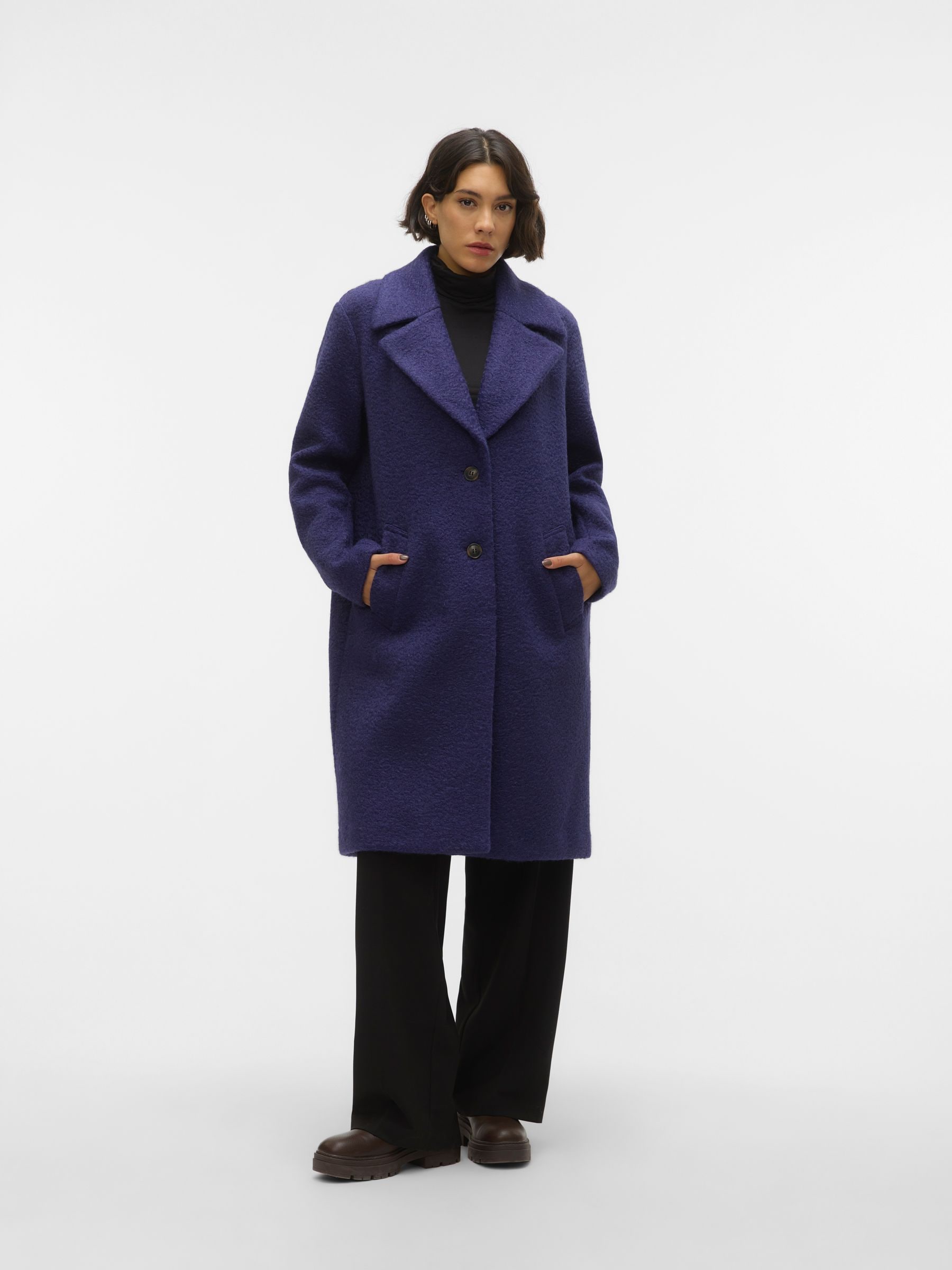 Vero moda long sleeve self tie coat cheap