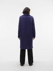 VERO MODA Blue Longline Boucle Button Up Smart Coat - Image 2 of 6