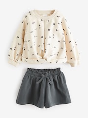 Black Mono Heart Shorts Set (3mths-7yrs) - Image 5 of 7