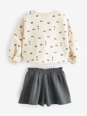 Black Mono Heart Shorts Set (3mths-7yrs) - Image 6 of 7