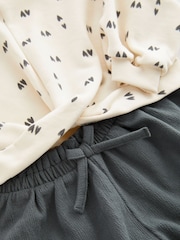 Black Mono Heart Shorts Set (3mths-7yrs) - Image 7 of 7