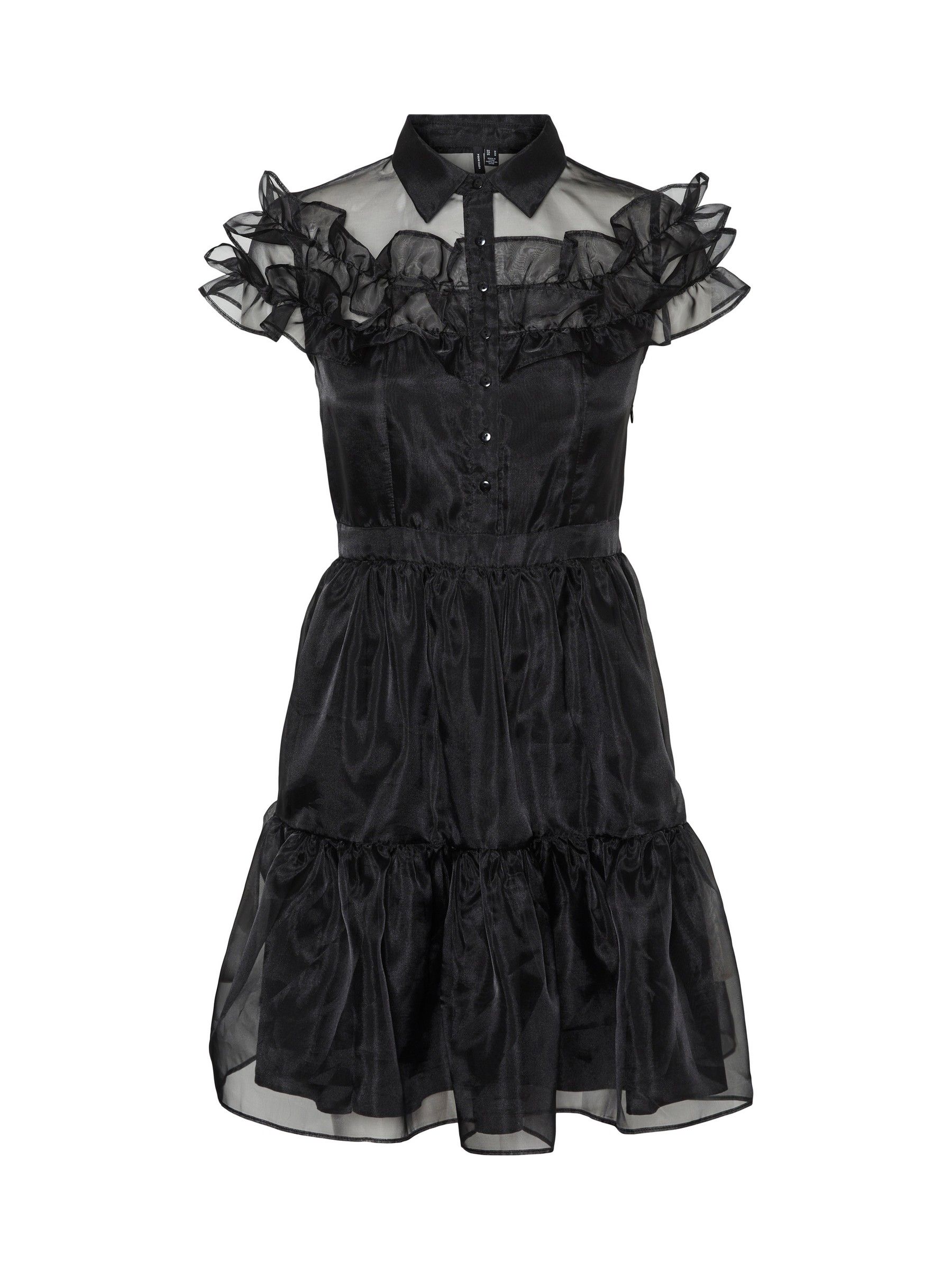 Buy VERO MODA Black Mesh Ruffle Skater Party Dress from Next