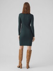 Зеленый - VERO MODA обивное трикотажное платье-джемпер с пуговицами - Изображение 3 из 5