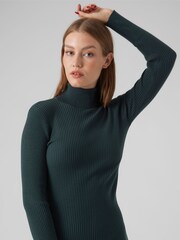 Зеленый - VERO MODA обивное трикотажное платье-джемпер с пуговицами - Изображение 4 из 5