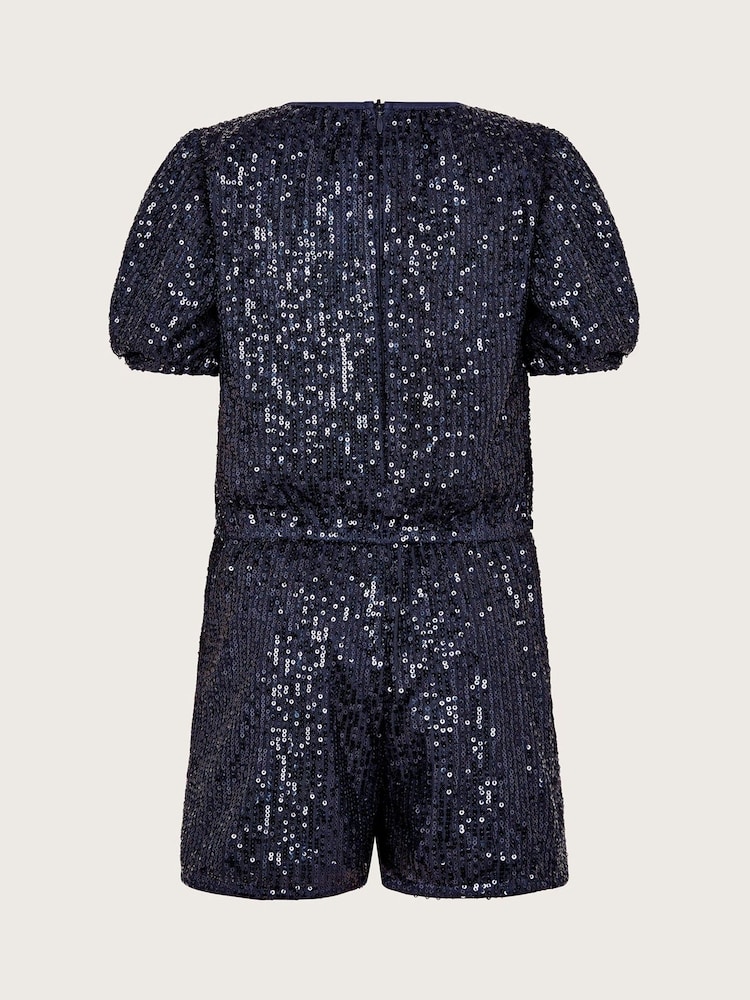 Monsoon Overall mit Paillettenbesatz, Blau - Bild 1 von 3