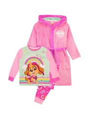 Character Pink 100% Cotton Paw Patrol Dressing Gown And Pyjamas Set - Image 1 of 10