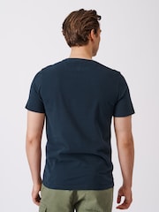 Marineblau - Aubin Logo Cotton T-Shirt - Bild 2 von 6
