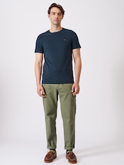 Marineblau - Aubin Logo Cotton T-Shirt - Bild 3 von 6