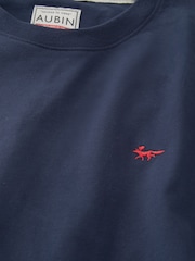 Marineblau - Aubin Logo Cotton T-Shirt - Bild 6 von 6