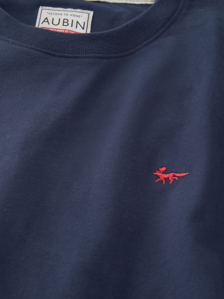 Marineblau - Aubin Logo Cotton T-Shirt - Bild 6 von 6