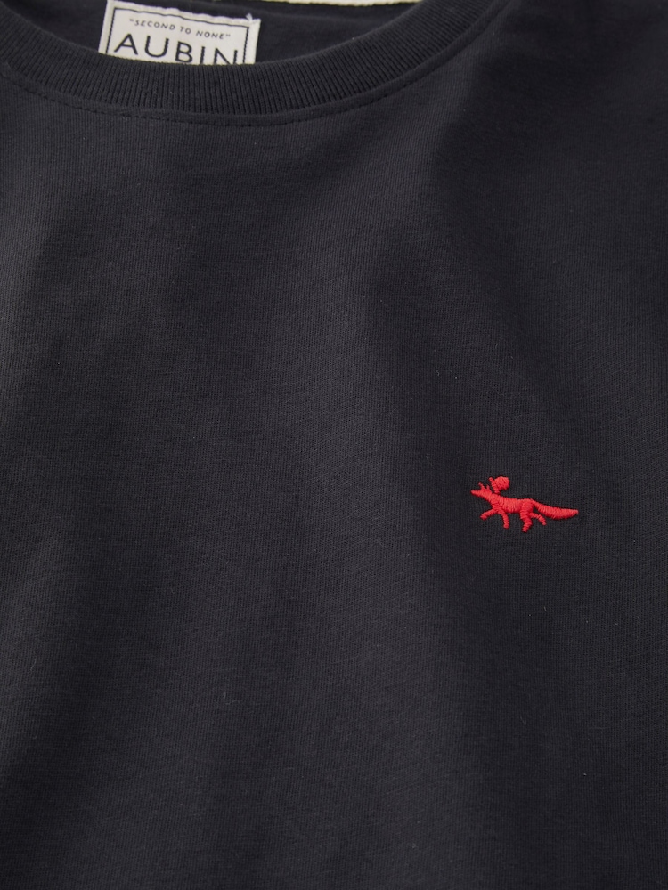 Schwarz - Aubin Logo Cotton T-Shirt - Bild 7 von 7 Schwarz - Aubin Logo Cotton T-Shirt - Bild 7 von 7