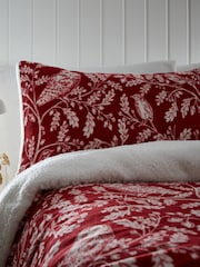 Dreams & Drapes Red Christmas Woodland Owls Plush Fleece Duvet Cover Set - Image 3 of 4
