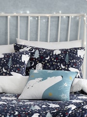Fusion Blue Starry Night Plush Fleece Duvet Cover Set - Image 3 of 4