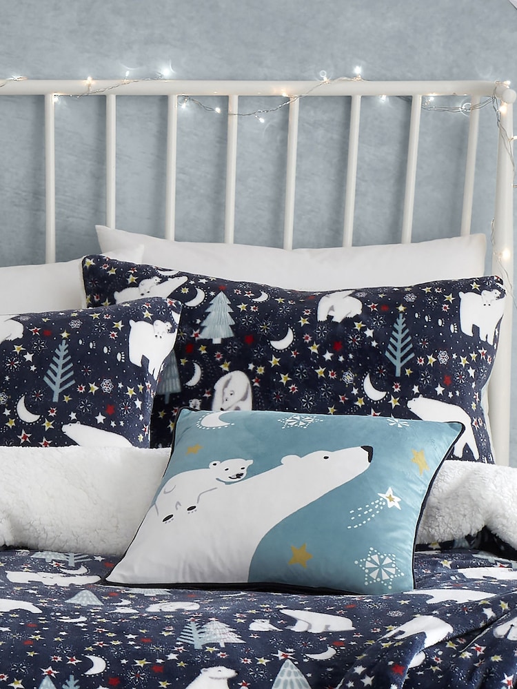 Buy Fusion Blue Starry Night Plush Fleece Duvet Cover Set from