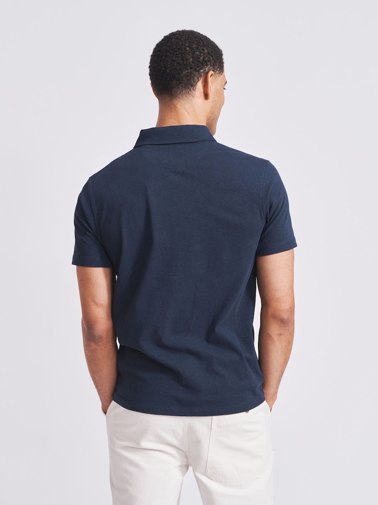 Aubin Arnold Cotton Linen Polo T-Shirt - Image 2 of 6
