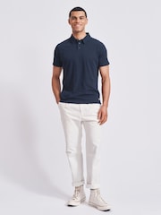 Aubin Arnold Cotton Linen Polo T-Shirt - Image 3 of 6