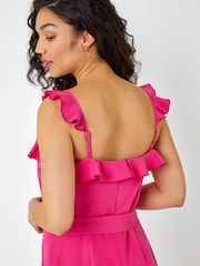 Dusk Pink Frill Detail Wide Leg Jumpsuit - Image 5 of 5