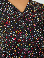 Dusk Black Ditsy Spot Print Button Down Dress - Image 5 of 5