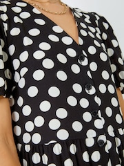 Dusk Black Polka Dot Print Culotte Jumpsuit - Image 5 of 5