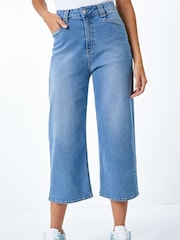 Dusk Blue Denim Culotte Jeans - Image 1 of 3