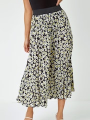 Dusk Black Ditsy Spot Print Pleated Skirt - Image 1 of 5