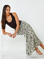 Dusk Black Ditsy Spot Print Pleated Skirt - Image 4 of 5