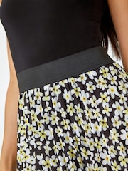 Dusk Black Ditsy Spot Print Pleated Skirt - Image 5 of 5