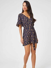 Dusk Blue Ditsy Floral Print Playsuit - Image 3 of 3