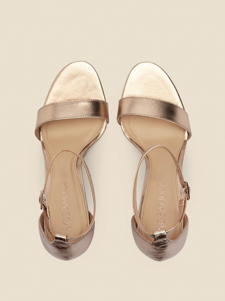 Sosandar de salto alto Leather Barely There Sandals - Imagem 3 de 3